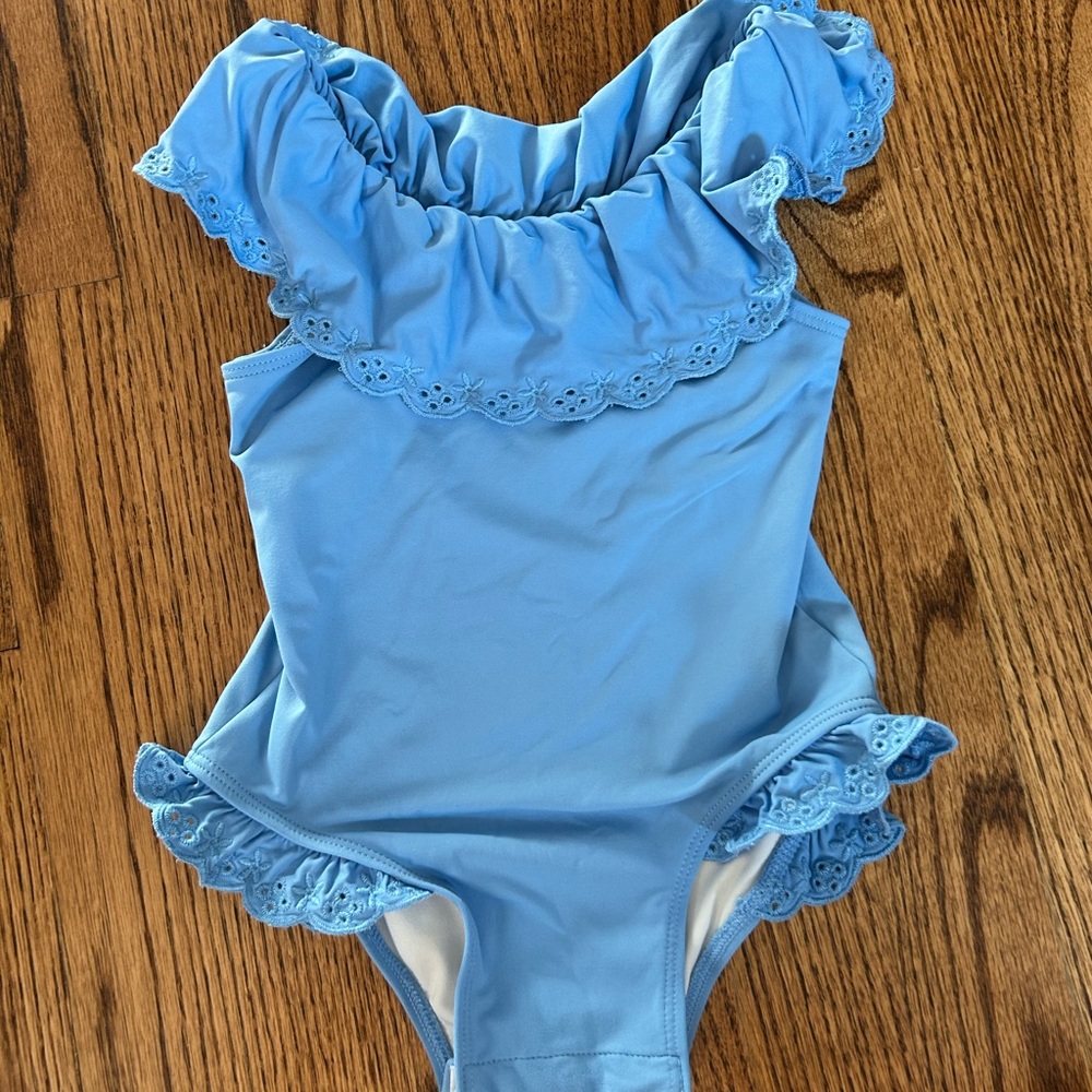 TBBC Blue Ruffled Swimsuit. Size 2T. VGUC.